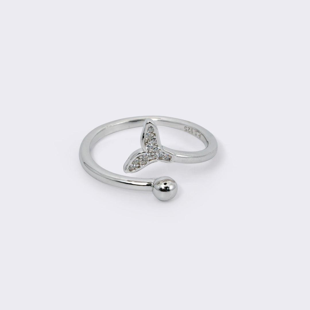 Silver Fin Freedom Rhodium Plated 925 Adjustable Ring